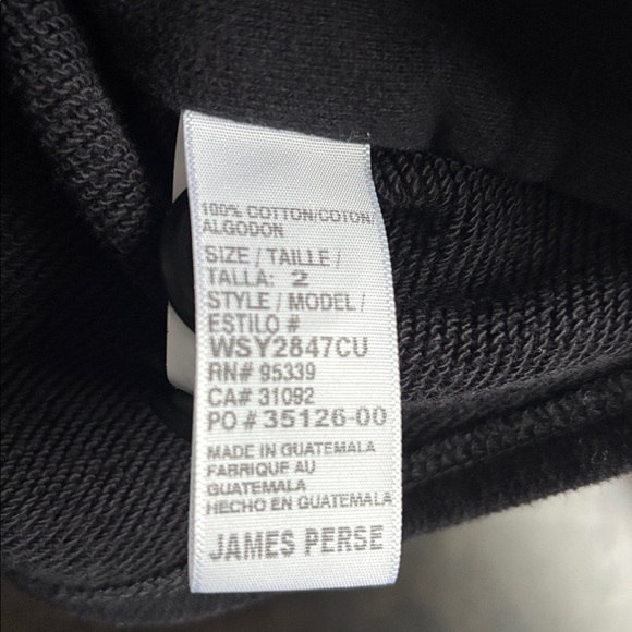 James Perse Black Double-Breasted Hoodie Jacket – Size 2 - Picture 6 of 6